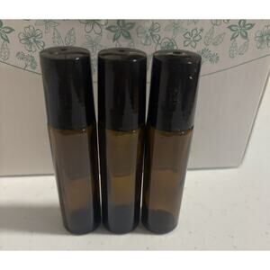 18‎ Pk, Amber, 10 ml Glass Roll-on Bottles , Stainless Steel Roller + Tools